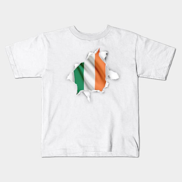 irish Flag - Ripped Kids T-Shirt by Ireland